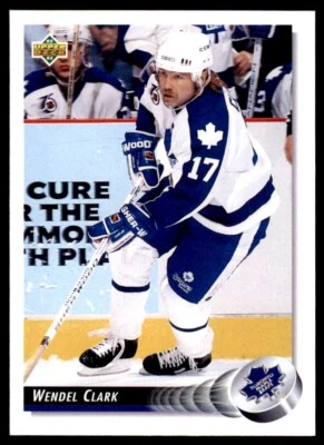 1992-93 Upper Deck Wendel Clark . Toronto Maple Leafs #89 - Image 1 of 2