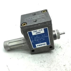 Festo 6890 VAK-1/4 Vacuum Generator, G1/4 BSPM, 80% Vacuum, Ejector Pulse - Picture 1 of 4
