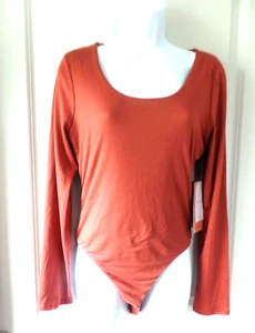 WOMEN'S, BODY SUIT SHIRT, RUST, NEW, LONG SLEEVE, NEW, SIZE L - Picture 1 of 11