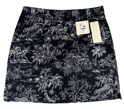 Pantalón corto de golf E.P Pro para mujer blanco y negro talla 8 estampado safari algodón activo/spandex Foto 1 de 4