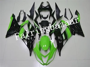 Fit for 2013-2018 ZX6R 636 Black Green ABS Injection Mold Bodywork Fairing Kit - Picture 1 of 7