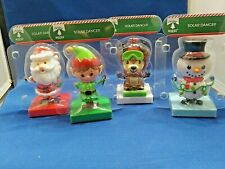 Set Of 4 Christmas House Solar-Powered Dancing Figures In Time For Christmas New
