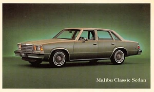 1979 Chevy Malibu Classic Sedan Vtg Dealer Advertising Postcard - Picture 1 of 2