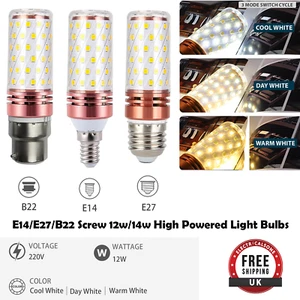 LED Maisbirnen E14 E27 Schraube/B22 Bajonett 12W 16W 20W Hochleistungslicht - Bild 1 von 30