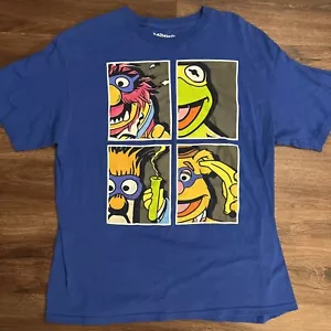 The Muppets Face Panels Comic Tee Men’s Large Blue - Picture 1 of 3