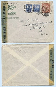 Colombia 1944 WW2 Airmail Censor Cover Hotel Grazada Advertise USA C125 x2 469 - Picture 1 of 2