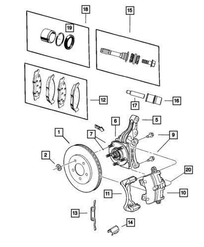Rotor de freno de disco genuino Mopar 2001-2007 Chrysler Town & Country 2AMV1819AA Foto 1 de 1