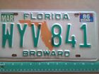 *License Plate, Florida, Broward County, WYV 841