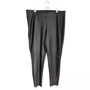 Lane Bryant Damen Legging Pull On Reißverschluss Knöchelhoch Taille Kunstleder Schwarz 18/20 - Bild 1 von 5