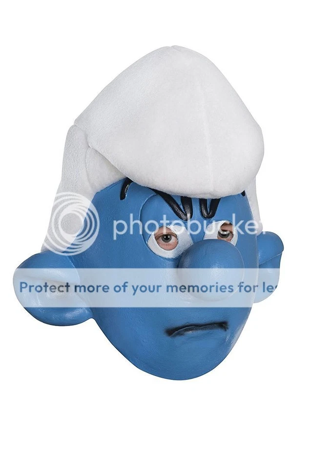 Child Licensed THE SMURFS 3/4 Grouchy Costume Mask - Image 1 of 1