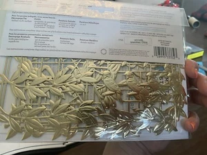 Martha Stewart Decoupage Embossed GOLD Metallic Trim Botanical Design 30 Pc Set - Picture 1 of 4