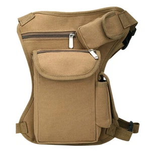 Waist Belt Drop Leg Thigh Bag Fanny Pack Utility Holster Outdoor Hip Pouch Khaki - Picture 1 of 12