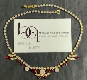 Vintage Art Deco Necklace Diamanté’s Gold Look Back Setting And Clasp Beautiful - Bild 1 von 10