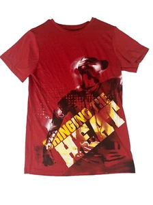 Champion Shirt Youth XL 16-18 Red Boys Baseball Bringing The Heat Graphic Y2K - Picture 1 of 9