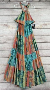 O'Neill Topic Heat Jennifer Halter Maxi Dress Women's Small Blue/Green/Pink NEW - Picture 1 of 11