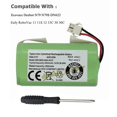 New Battery For Ionvac Optimax UV Vacuum , Ionvac SmartClean 2000 Robovac