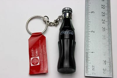 Coke Japan Mini Contour Bottle Coca Cola Script Logo 3" Keychain Key Ring - Image 1 of 4