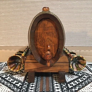Géraud Lafitte -Meilleurs Ouvrier 1933 Cognac Oak Aging Barrel w/6 Tasting Cups - Picture 1 of 18