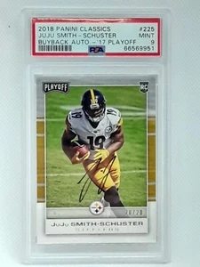 PSA 9 JuJu Smith-Schuster 2017 Playoff/2018 Klassiker RC Rückkauf AUTO (20/20) - Bild 1 von 2
