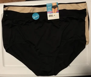 Vanity Fair Black-Black-Beige Microfiber 5XL/12 Radiant 3 PR Brief Panties Soft - Picture 1 of 15