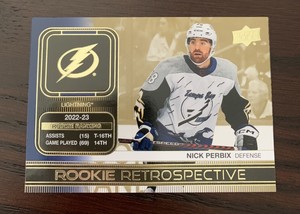 2023-24 Upper Deck Series 1 Nick Perbix Rookie Retrospective Gold Parallel RR-15