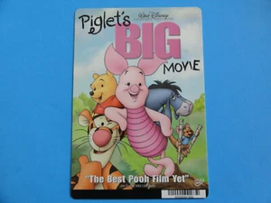 PIGLET'S BIG MOVIE - BLOCKBUSTER VIDEO SHELF DISPLAY BACKER CARD 5"X8" -NO MOVIE - Picture 1 of 3