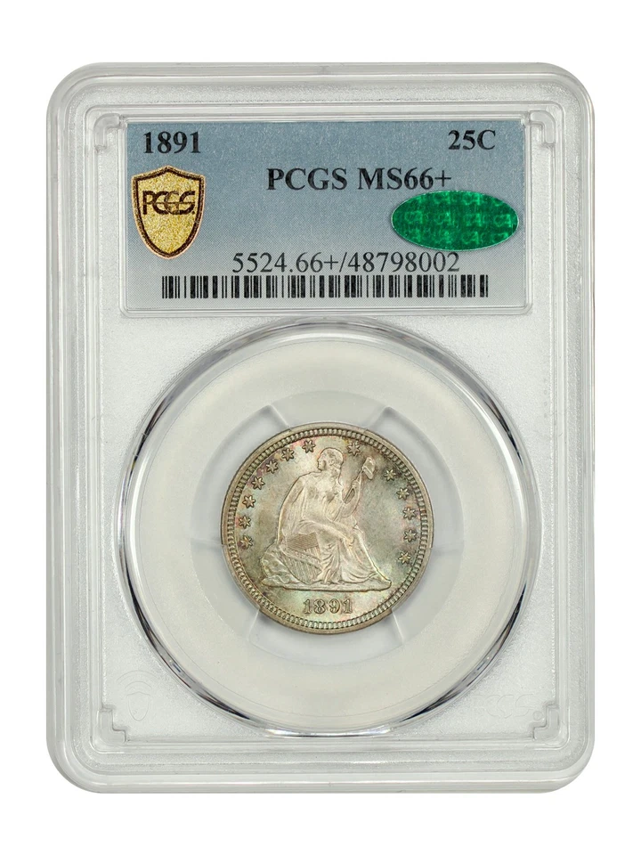 1891 25C PCGS/CAC MS66+ - Liberty Seated Quarter - Image 1 of 4