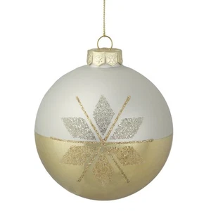 Northlight 4" Gold and Silver Snowflake Glass Ball Christmas Ornament - Picture 1 of 5
