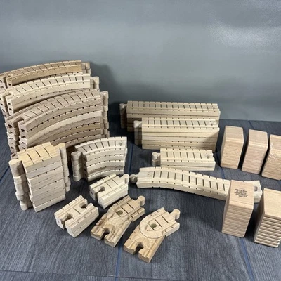 Thomas Wooden Railway Lot Clickity Clack Track Risers Switch Accessory Train Set - Image 1 of 4