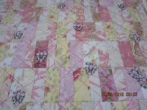 MACHINE QUILTED MAT 18" X 16" WITH EMBROIDERED HEARTS---#V5-13 - Picture 1 of 24