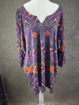 Top Roamans para mujer tribal suroeste manga 1/4 4X 34/36 boho maduro artístico Foto 1 de 4