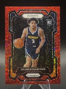 2023-24 Panini Prizm Rookie Julian Strawther #133 Red Glitter- SSP -Nuggets - Picture 1 of 2