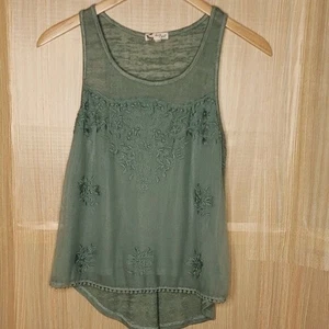 About A Girl Womens Green High Low Tank  Small - Picture 1 of 6