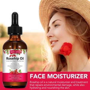 Aceite de rosa mosqueta 100% puro para las arrugas del eccema del acné 2oz - Imagen 1 de 8