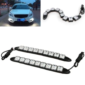 1 Pair Snake Shape 9 LED Strip Car DRL Daytime Running Light Driving Fog Lamp - Picture 1 of 8