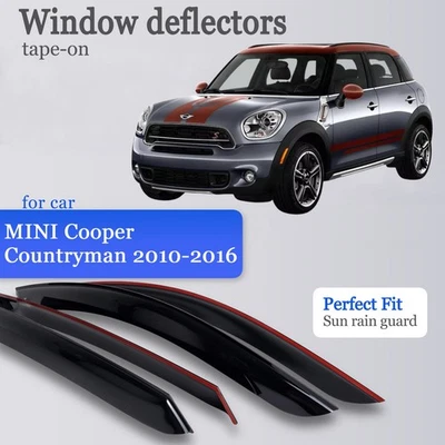 Viseiras de janela de fita protetores de chuva ajuste MINI Cooper Countryman defletores de vento - Imagem 1 de 4
