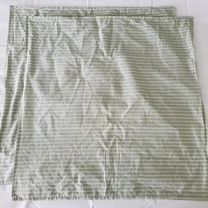 Laura Ashley NATALIE Set of 2 Euro Shams Sage Green/White Striped 26x26 Square - Picture 1 of 5