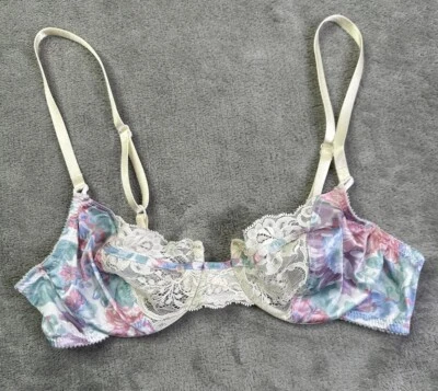 Sujetador Christian Dior Mujer 36A Vintage Estilo Balconette 4710 Floral Encaje EE. UU. Foto 1 de 4