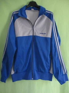 Veste Adidas vintage Gris et bleu 80'S Polyester Tracksuit Jacket - M - Imagen 1 de 6