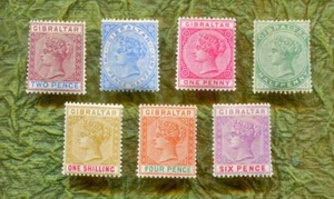 Gibraltar 1898 Victoria SG 39-45 defs of 7v MNH CV £200 - Picture 1 of 1