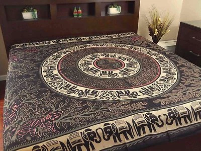 Jungle Print Cotton Tapestry Wall Hanging Tablecloth Spread Throw 88x104 inch - Image 1 of 4