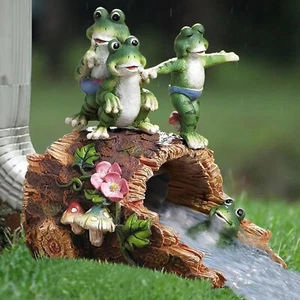 Decorative Gutter Downspout Extension Statue, Frog Guardian Downspout Statue for - Picture 1 of 4
