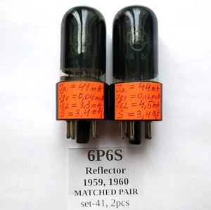 2x 6P6S = 6V6, 6AY5, 587 Tetrode Tube Reflector Soviet MATCHED PAIR 1950's NEW - Picture 1 of 3