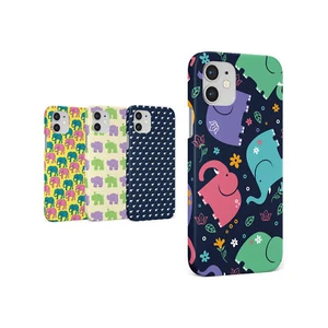 CASE FOR IPHONE 16 16E 15 14 12 12 SE 8 PRO MAX HARD PHONE COVER CUTE ELEPHANTS - Picture 1 of 6