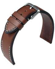Eulit Woodstock Wrist Watch Band Braun Vintage - Look Leather Contrasting Seam