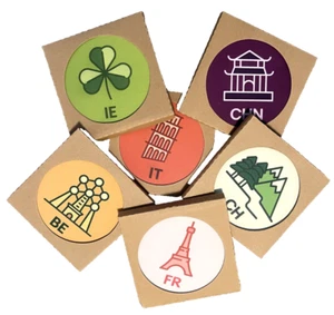 Coaster set for drinks (with case) of 16-Around the world (NAM, EMEA, ASIA, AUS) - Picture 1 of 9