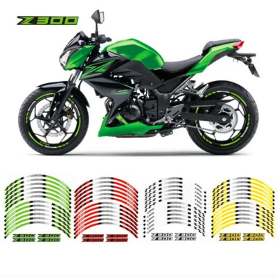 17" Rim Stripes Wheel Tape Sticker Decals For 2004-2022 KAWASAKI Z300 Z750 Z650 - Imagem 1 de 4