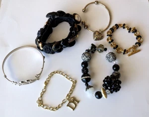 Lot of 6 Costume Jewelry Bracelets Variety Fashion Styles Incl Dior - Picture 1 of 12