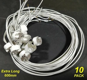 10 x MR16 Leads Cables Extra Long 600mm PVC with Ceramic Connector 12V GU5.3 - Picture 1 of 2