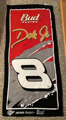 NASCAR BUD RACING Dale Jr 8 Beach Bath Towel Winners Circle Budweiser Cover